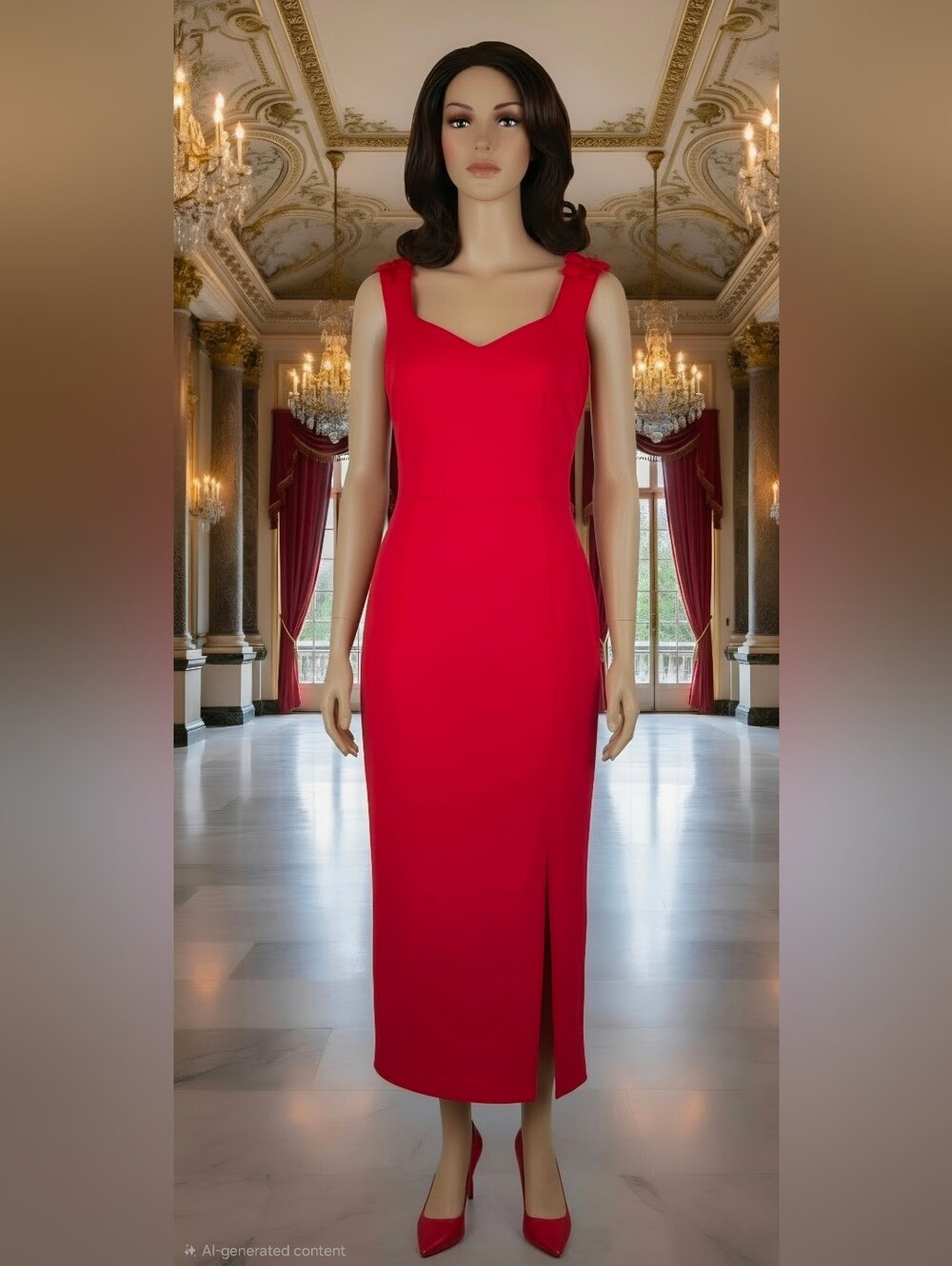 Vintage 1990's "Blondie And Me" Criss Cross Back Elegant Long Red Dress